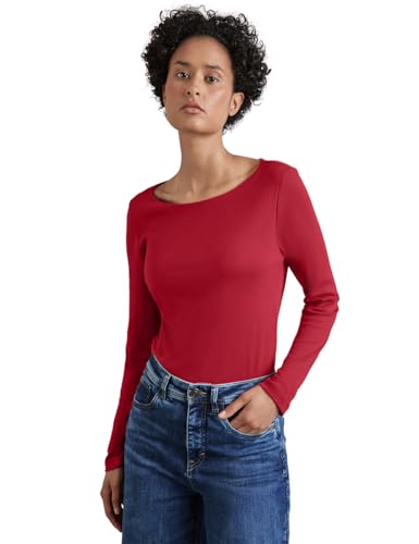 STREET ONE Damen A322291 Shirt Mit U-Boot-Ausschnitt, Autumn Red, 38 EU von STREET ONE