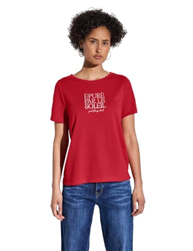 STREET ONE Damen A322697 T-Shirt mit Wording, Glory red, 44 von Street One