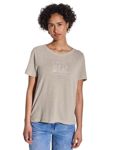 STREET ONE Damen A322697 T-Shirt mit Wording, Moonstone Sand, 42 STREET ONE Damen A322697 T-Shirt mit Wording, Moonstone Sand, 42 von Street One