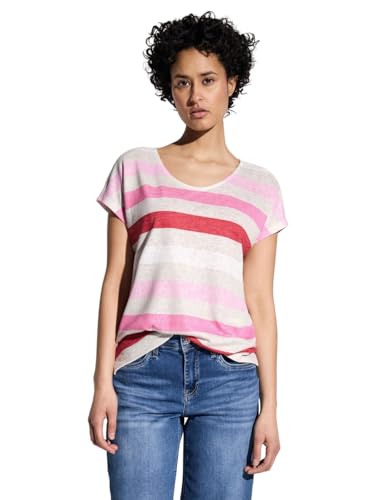STREET ONE Damen A322702 Gestreiftes T-Shirt, Glory red, 38 STREET ONE Damen A322702 Gestreiftes T-Shirt, Glory red, 38 von Street One