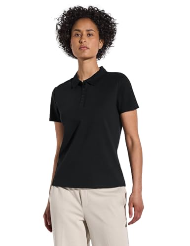 STREET ONE Damen A322942 Poloshirt mit Rippstruktur, Black, 40 von STREET ONE