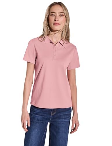 STREET ONE Damen A322942 Poloshirt mit Rippstruktur, Blush Peach, 36 von Street One