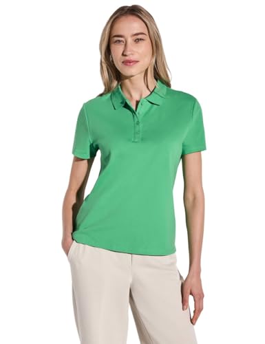 STREET ONE Damen A322942 Poloshirt mit Rippstruktur, Tendril Green, 36 von Street One