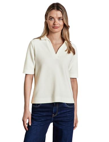 STREET ONE Damen A322955 Poloshirt mit Struktur, Off White, 40 STREET ONE Damen A322955 Poloshirt mit Struktur, Off White, 40 von Street One