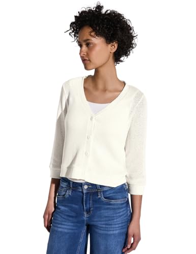 STREET ONE Damen A322956 Strick-Look Jacke, Off White, 44 STREET ONE Damen A322956 Strick-Look Jacke, Off White, 44 von Street One