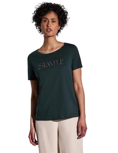 STREET ONE Damen A322961 T-Shirt mit Wording, Hunter Green, 44 von STREET ONE