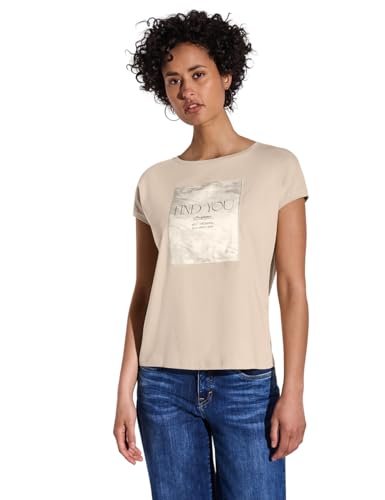 STREET ONE Damen A322962 Shirt mit Satin Patch, Cotton beige, 42 von Street One