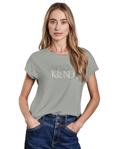 STREET ONE Damen A322963 T-Shirt mit Wording, Pastel Green, 36 von STREET ONE