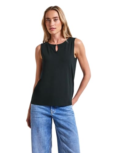 STREET ONE Damen A323041 Jersey-Top mit Cut-Out, Pine Grove Green, 42 von STREET ONE