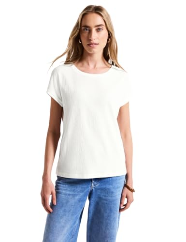 STREET ONE Damen A323043 Strukturmix-Shirt, Off White, 44 von STREET ONE