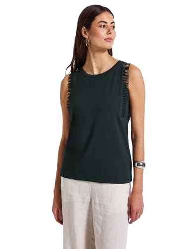 STREET ONE Damen A323509 Top mit Häkeldetails, Pine Grove Green, 46 von STREET ONE