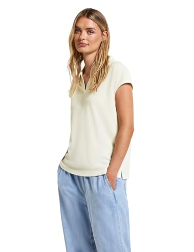 STREET ONE Damen A323518 Strick-Look Poloshirt, Off White, 38 STREET ONE Damen A323518 Strick-Look Poloshirt, Off White, 38 von Street One