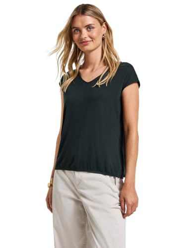 STREET ONE Damen A323529 V-Neck Jersey-Shirt, Pine Grove Green, 36 von STREET ONE