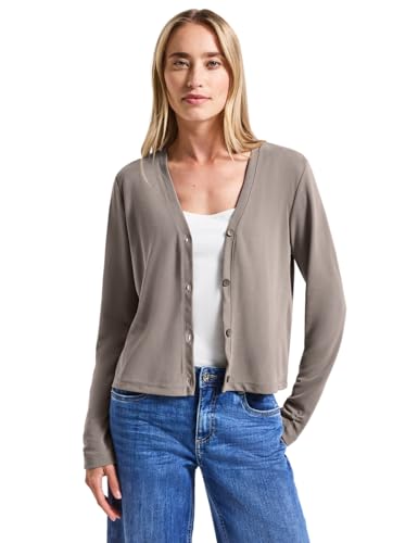 STREET ONE Damen A323536 Silk-Look Jacke, Dark Tumbled Beige, 36 von STREET ONE
