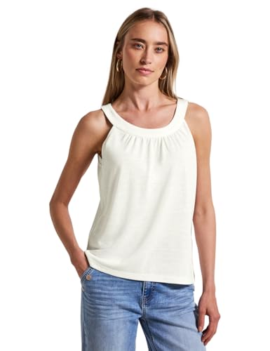 STREET ONE Damen A323538 Leinen-Look Sommertop, Off White, 44 STREET ONE Damen A323538 Leinen-Look Sommertop, Off White, 44 von Street One