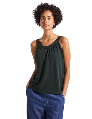 STREET ONE Damen A323538 Leinen-Look Sommertop, Pine Grove Green, 40 von STREET ONE