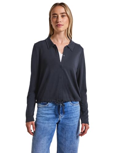 STREET ONE Damen A323542 Leinen-Look Jacke, Deep Blue, 40 von STREET ONE