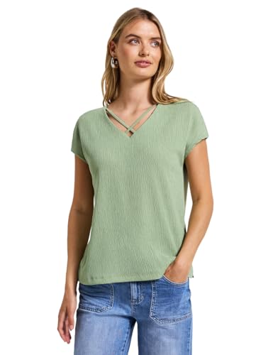 STREET ONE Damen A323555 Shirt mit Bändern, Soft Jade Green, 34 von STREET ONE