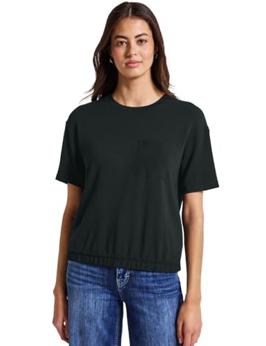 STREET ONE Damen A323565 T-Shirt mit Brusttasche, Pine Grove Green, 36 von STREET ONE