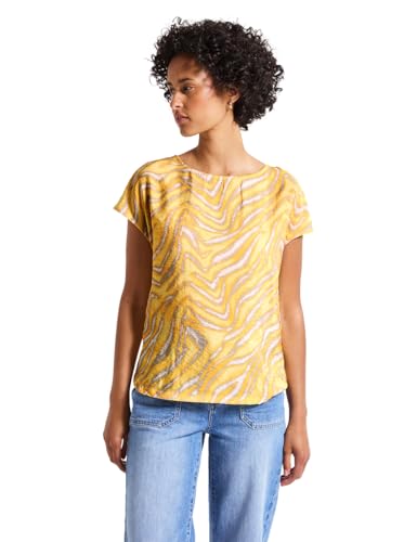 STREET ONE Damen A323569 Gemustertes Shirt, Buttercream Yellow, 46 STREET ONE Damen A323569 Gemustertes Shirt, Buttercream Yellow, 46 von Street One