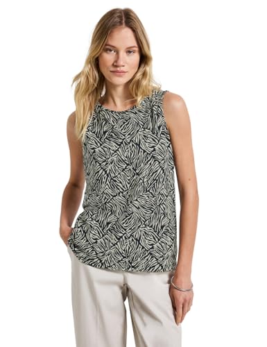 STREET ONE Damen A323571 Gemustertes Basic Top, Pine Grove Green, 40 von STREET ONE