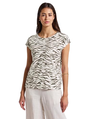 STREET ONE Damen A323572 Print-Shirt mit Deko-Tape, Nomad Brown, 36 STREET ONE Damen A323572 Print-Shirt mit Deko-Tape, Nomad Brown, 36 von Street One