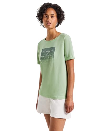 STREET ONE Damen A323580 Shirt mit Schimmer-Print, Soft Jade Green, 36 von STREET ONE