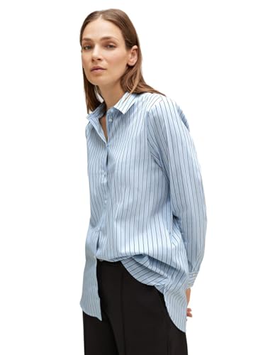 STREET ONE Damen A344282 Hemdbluse Gestreift, Light Sublime Blue, 40 von STREET ONE