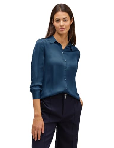 STREET ONE Damen A344338 Satin Hemdbluse, Atlantic Blue, 40 von STREET ONE