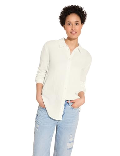 STREET ONE Damen A344487 Musselin Bluse, Off White, 46 von Street One