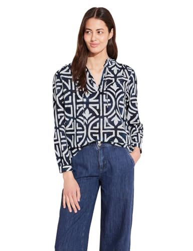 STREET ONE Damen A344657 Print Tunika Bluse, deep Blue, 34 von Street One