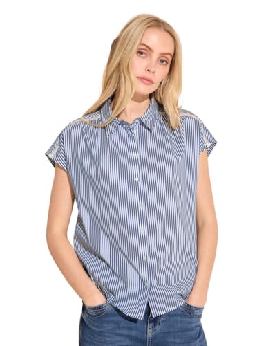 STREET ONE Damen A344748 Gestreifte Sommer Bluse, original Blue, 36 von Street One