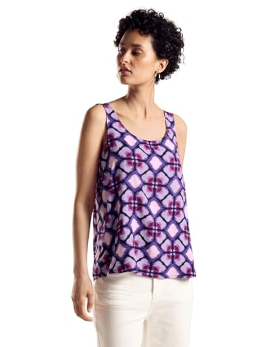 STREET ONE Damen A344816 Blusentop in Unifarbe, Bellflower Lilac, 44 von Street One