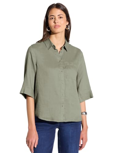 STREET ONE Damen A345394 Leinen-Hemdbluse, Pale mud Green, 40 STREET ONE Damen A345394 Leinen-Hemdbluse, Pale mud Green, 40 von Street One