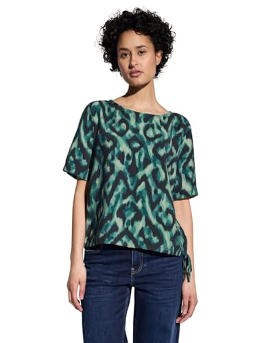 STREET ONE Damen A345527 Bluse mit Print, Hunter Green, 36 von STREET ONE