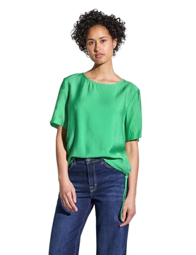STREET ONE Damen A345528 Bluse in Unifarbe, Tendril Green, 38 von STREET ONE
