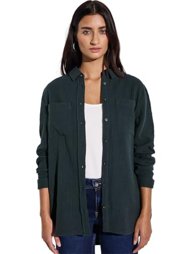STREET ONE Damen A345531 Hemdbluse mit Brusttaschen, Hunter Green, 36 von Street One