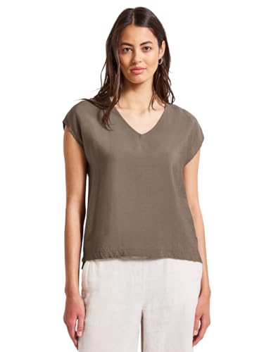 STREET ONE Damen A345606 V-Neck Shirt, Mute Mocha, 42 von STREET ONE