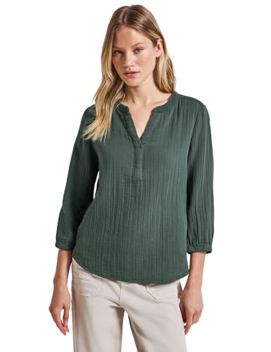 STREET ONE Damen A345607 Musselin Tunika, Mid Green, 36 von STREET ONE