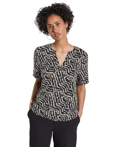 STREET ONE Damen A345627 Bedruckte Bluse, Black, 42 von Street One