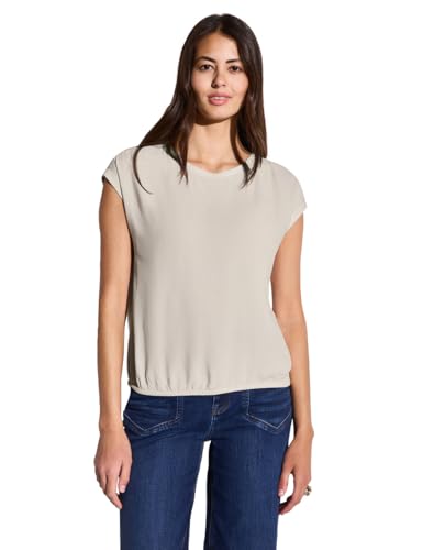 STREET ONE Damen A345628 Bluse mit elastischem Saum, Moonstone Sand, 46 von STREET ONE