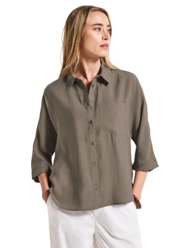 STREET ONE Damen A345798 Dolman Hemdbluse, Dark Tumbled Beige, 42 STREET ONE Damen A345798 Dolman Hemdbluse, Dark Tumbled Beige, 42 von Street One