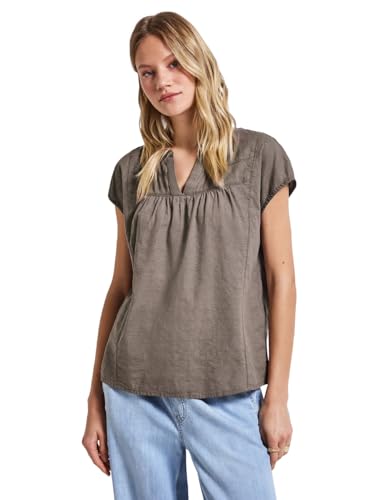 STREET ONE Damen A345803 Bluse mit Tape-Details, Dark Tumbled Beige, 36 STREET ONE Damen A345803 Bluse mit Tape-Details, Dark Tumbled Beige, 36 von Street One