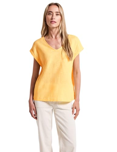 STREET ONE Damen A345805 Leinenmix-Bluse mit Bändern, Buttercream Yellow, 44 STREET ONE Damen A345805 Leinenmix-Bluse mit Bändern, Buttercream Yellow, 44 von STREET ONE