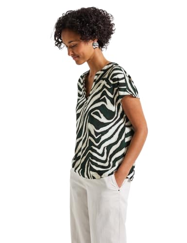 STREET ONE Damen A345835 Gemusterte Bluse, Pine Grove Green, 38 von STREET ONE