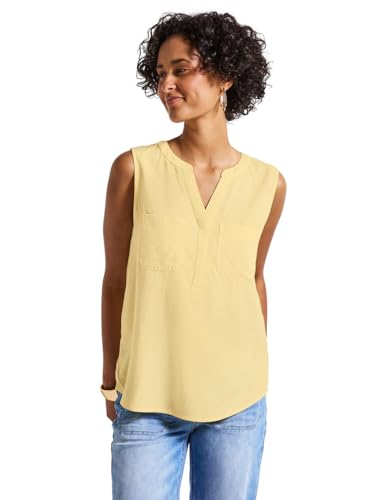 STREET ONE Damen A345868 Blusentop mit Brusttaschen, Buttercream Yellow, 40 von STREET ONE