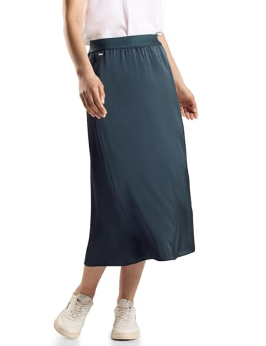 STREET ONE Damen A361482 Glänzender Midirock, cool Vintage Green, 38 von STREET ONE