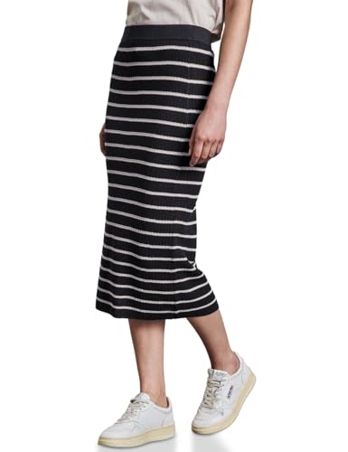 STREET ONE Damen A361665 Gestreifter Midi-Rock, Deep Tint Blue, 44W EU von STREET ONE