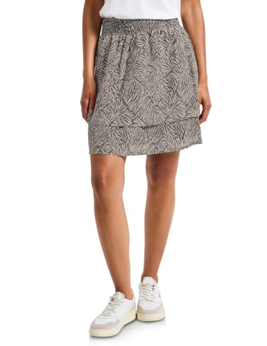 STREET ONE Damen A361748 Gemusterter Chiffon-Rock, Nomad Brown, 40W von STREET ONE