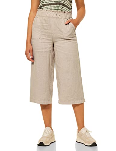 STREET ONE Damen A374877 3/4 Leinenhose, Soft Sand, W36/L22 von STREET ONE